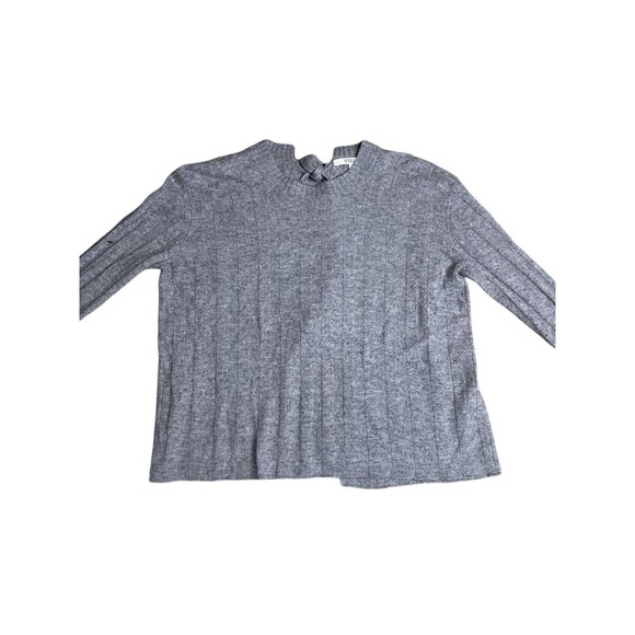 Derek Lam 10 Crosby Sweater Open Tie Back Bow Gray Ribbed Size small EUC - Picture 11 of 12